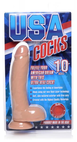 USA Cocks 10 Inches Ultra Real Dual Layer Suction Cup Dildo