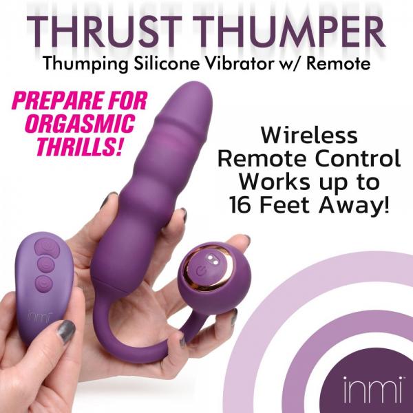 Thrust Thumper Thrusting Silicone Vibrator With Remote