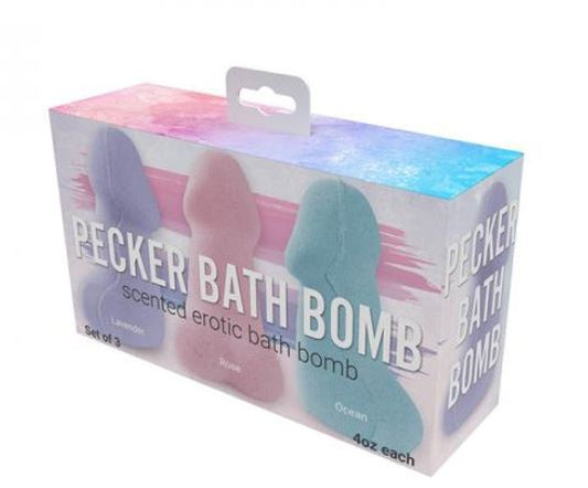 Pecker Bath Bomb 3 Pack Scented Lavender Rose & Ocean