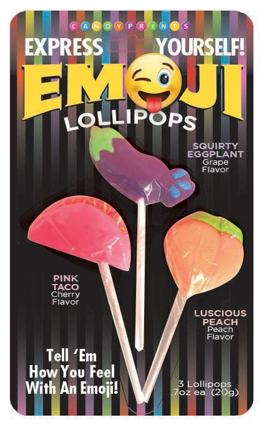 Emoji Lollipops 3 Fruit Flavored