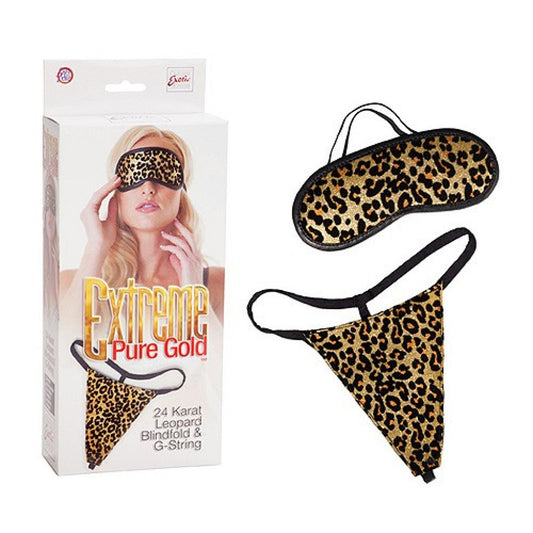 Extreme Pure Gold - Tanga y venda de leopardo, dorado