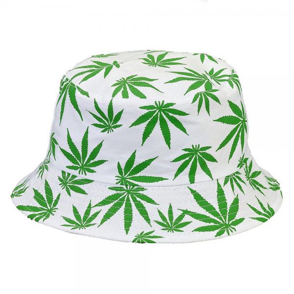 Bucket Hat W/ Green Leaves