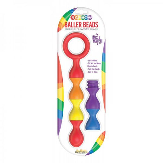 Rainbow Baller Beads Pleasure Anal Beads Ring Handle