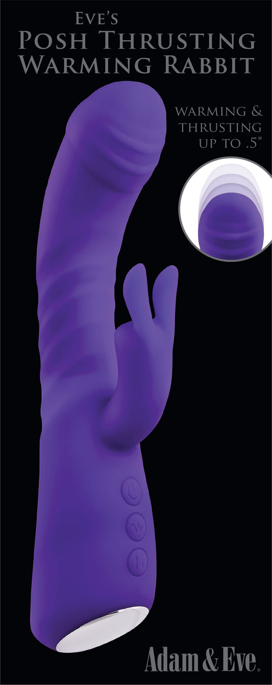 A&E Eve's Posh Thrusting Warming Rabbit Silicone Purple