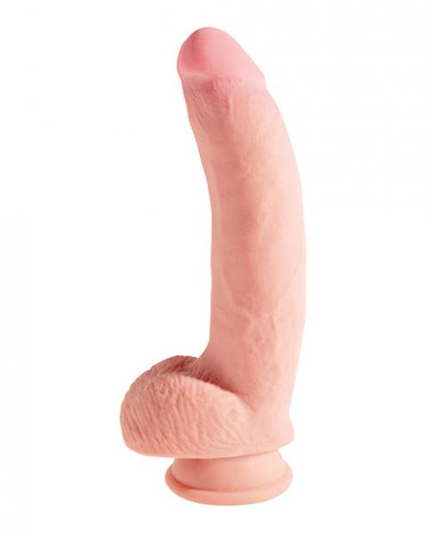 King Cock Triple Density 10 inches Fat Dildo with Balls Beige