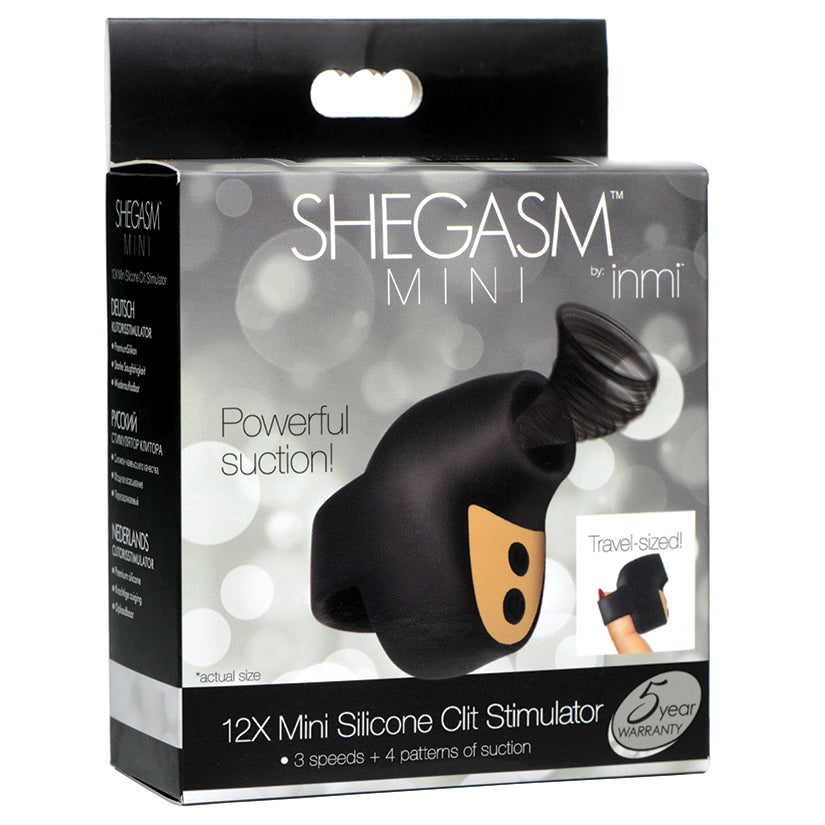 Shegasm Mini 12X Mini estimulador de clítoris de silicona-Negro