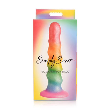 Simply Sweet Zigzag  Silicone Dildo Rainbow