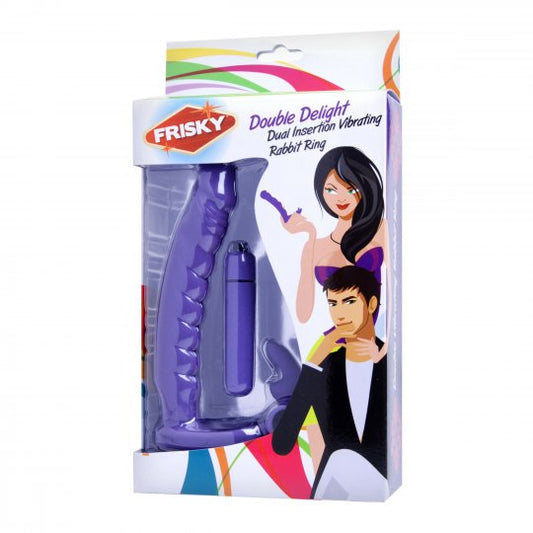 Double Delight Dual Penetration Vibrating Cock Ring