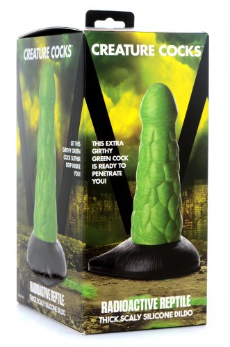 Creature Cocks Consolador De Silicona Para Reptiles Radiactivos 7.5in - Verde