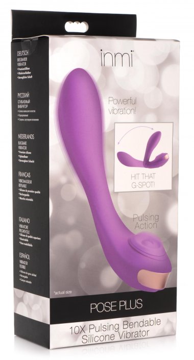 Vibrador de silicona flexible pulsante Pose Plus 10X