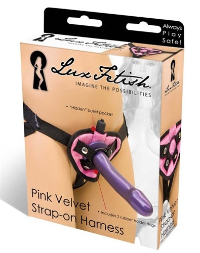 Pink Velvet Strap-on Harness