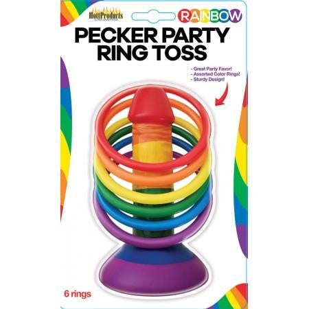 Rainbow Pecker Party Ring Toss Juego 6 Anillos
