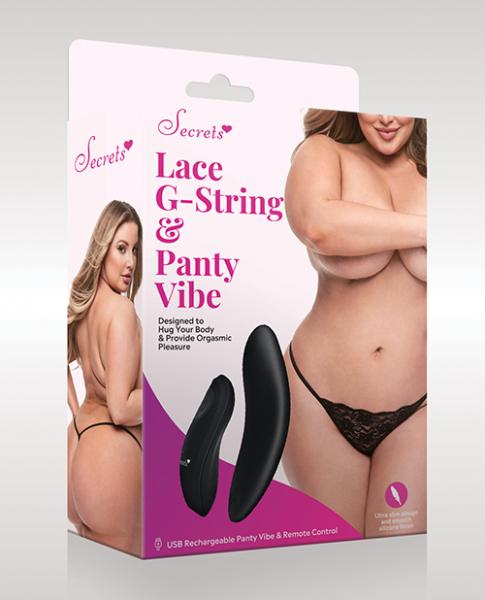Secret Kisses Rechargeable Silicone Lace G-String and Panty Vibe