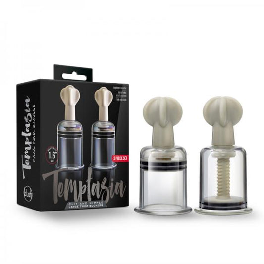 Temptasia Clit & Nipple Large Twist Suckers Clear Set Of 2