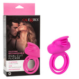 Dual Clit Flicker Enhancer Vibrating Cock Ring Pink