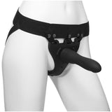 Body Extensions - Hollow Large Dong Strap-on 2-Piece Set With Clitoral Vibrator - Black