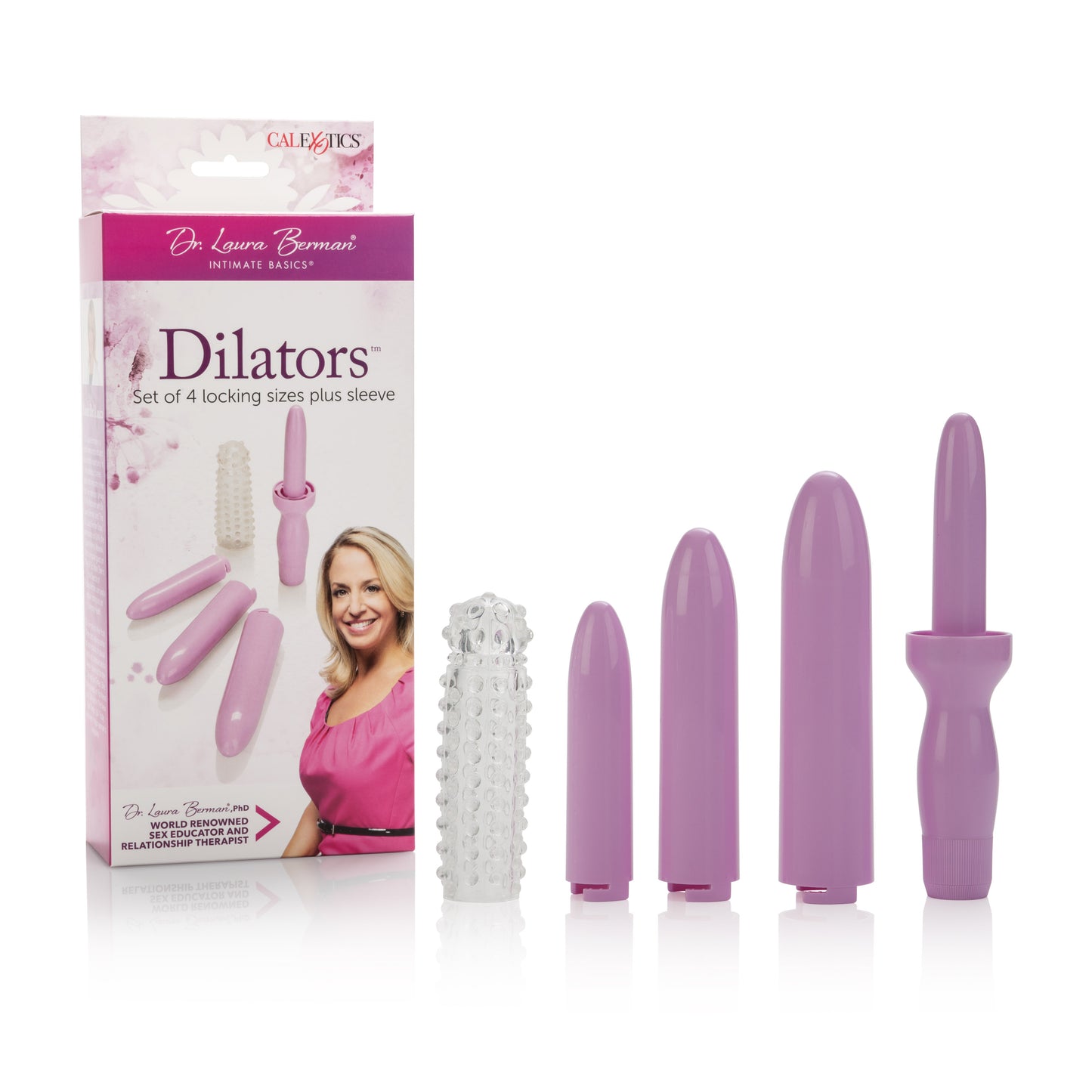 Dr. Laura Berman Intimate Basics - Juego de dilatadores Dilatador morado con 4 tamaños y funda